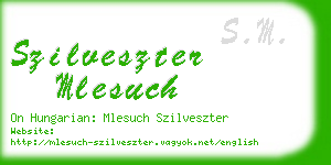 szilveszter mlesuch business card